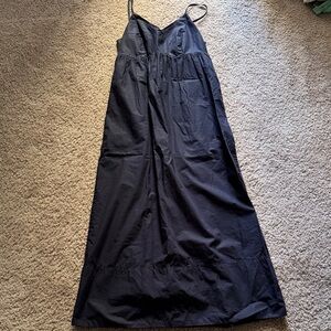 Quince Elegant Black Sleeveless Maxi Dress